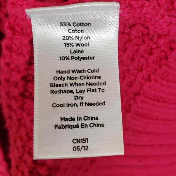Talbots hot Pink Shawl Neck Cardigan sweater Size Medium - Picture 7 of 14